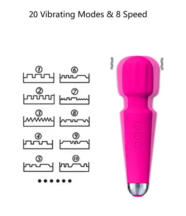 Knight Wand Vibrator - 20 Modes, 360° Rotation, High-Speed Power - Image 3