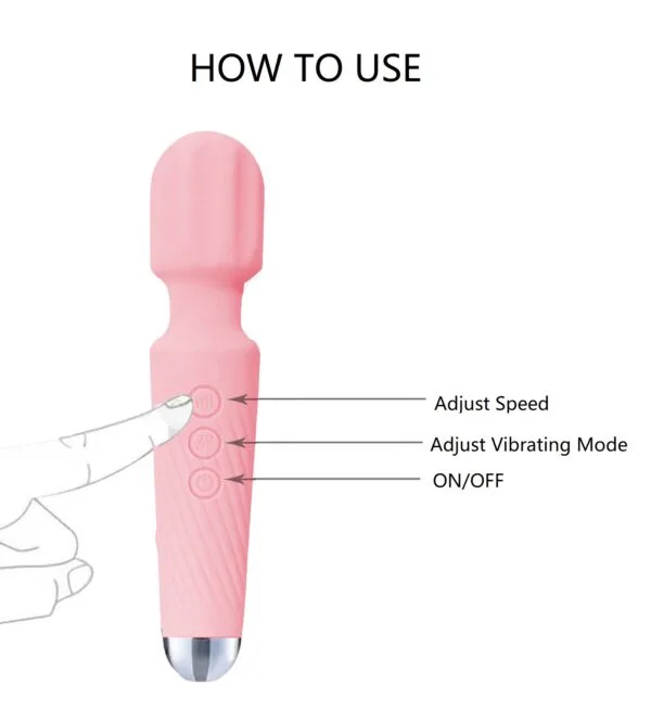 Knight Wand Vibrator - 20 Modes, 360° Rotation, High-Speed Power - Image 4