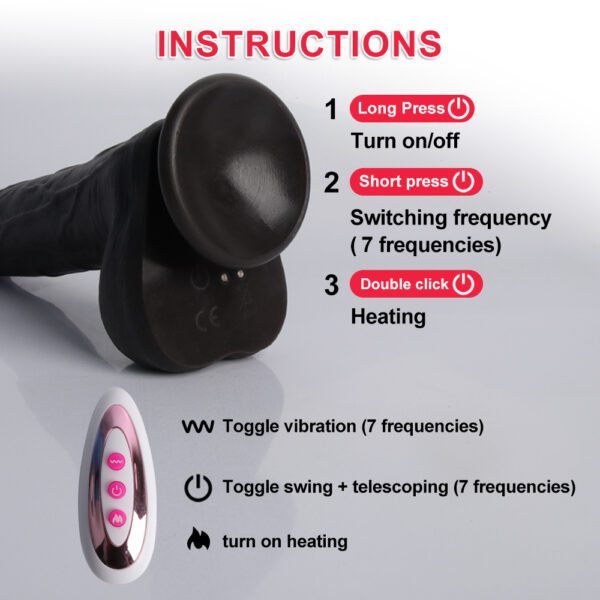 4-in-1 Vibrating Dildo - Heated, Rotating, Telescopic & Swing - Image 4