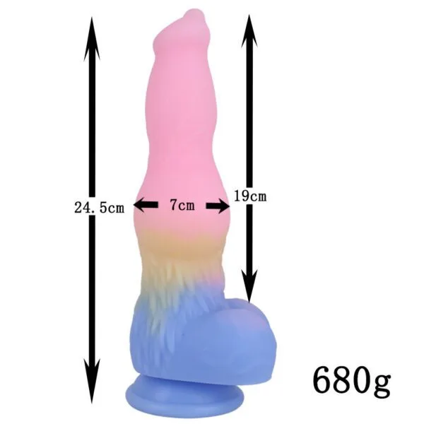 9.64-inch Mixed Color Fantasy Dog's Dildo - Image 6