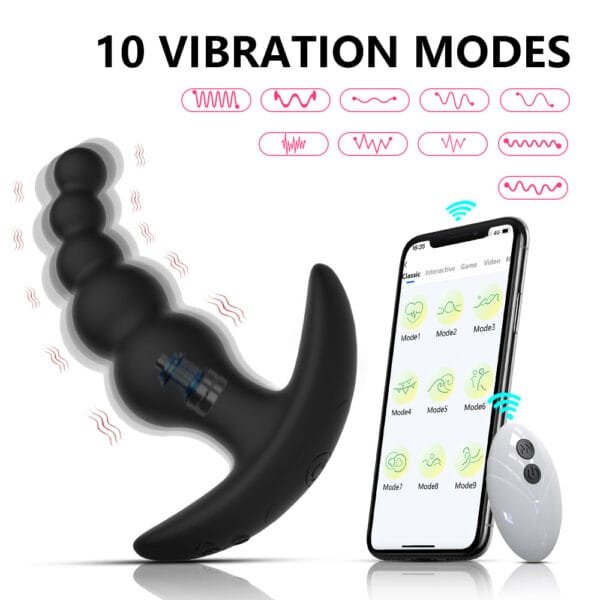 AUB K0019 Vibrating Anal Beads – Wireless App Controlled 10 Frequency Modes5