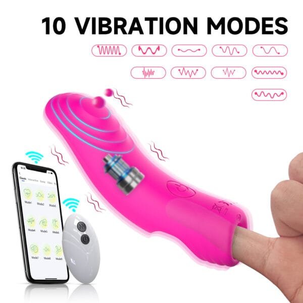 DS K0014 Smart Finger Sleeve Vibrator – 10 Modes App Remote Controlled3