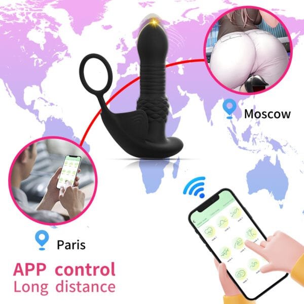 DS K0021 Prostate Vibrator with Penis Ring – 3 in 1 Vibrating Prostate Massager6