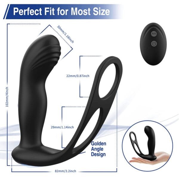 DS K0022 Dual Ring Prostate Vibrator with Remote – 10 Vibration Modes3