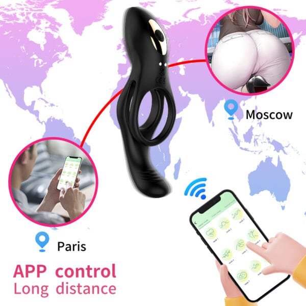 DS K0023 Dual Motor Vibrating Cock Ring – App Remote Control Options IPX7 Waterproof8